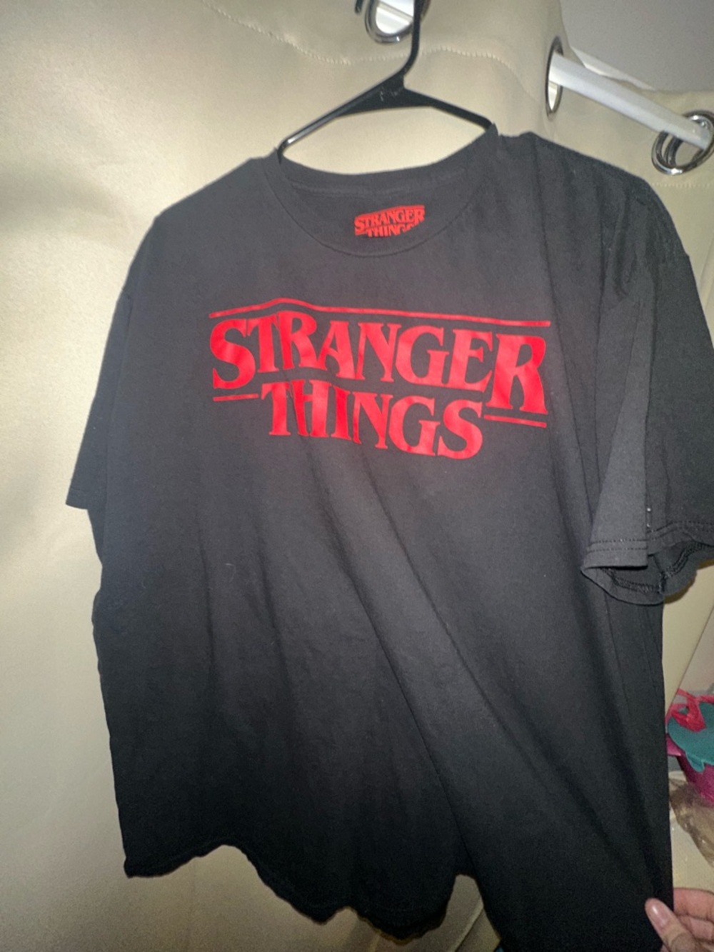 Stranger Things Black Tee with Red Logo mens size XXL
